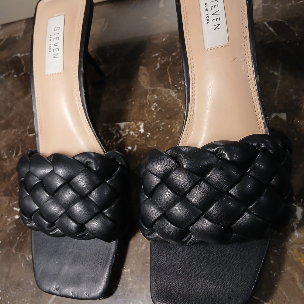 Steve Madden Black Braided 3" Heels - Picture 13 of 15